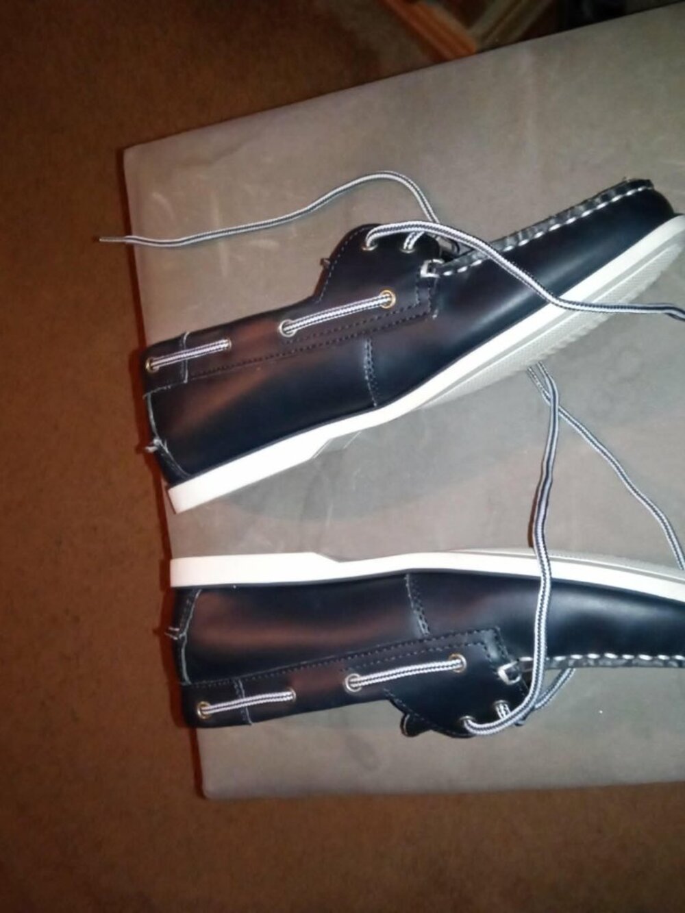 Thom McAn Men's Size 8.5 bruce deck/boat black shoes great condition - Picture 3 of 4